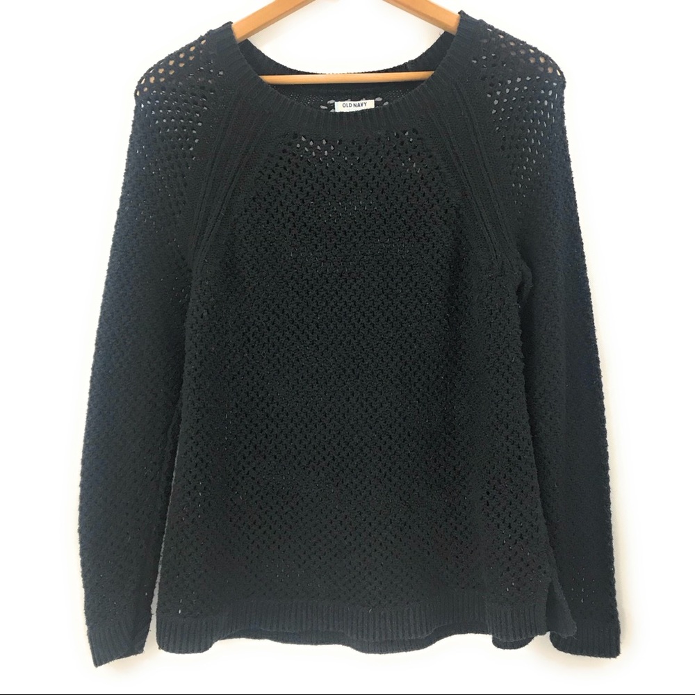 Old Navy Womens Black Long Sleeve Knit Sweater, XL